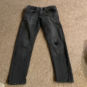 Boys size 8 distressed black jeans